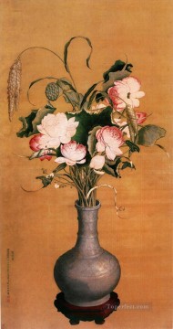 Flores Painting - Lang flores brillantes tinta china antigua Giuseppe Castiglione decoración floral